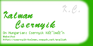 kalman csernyik business card